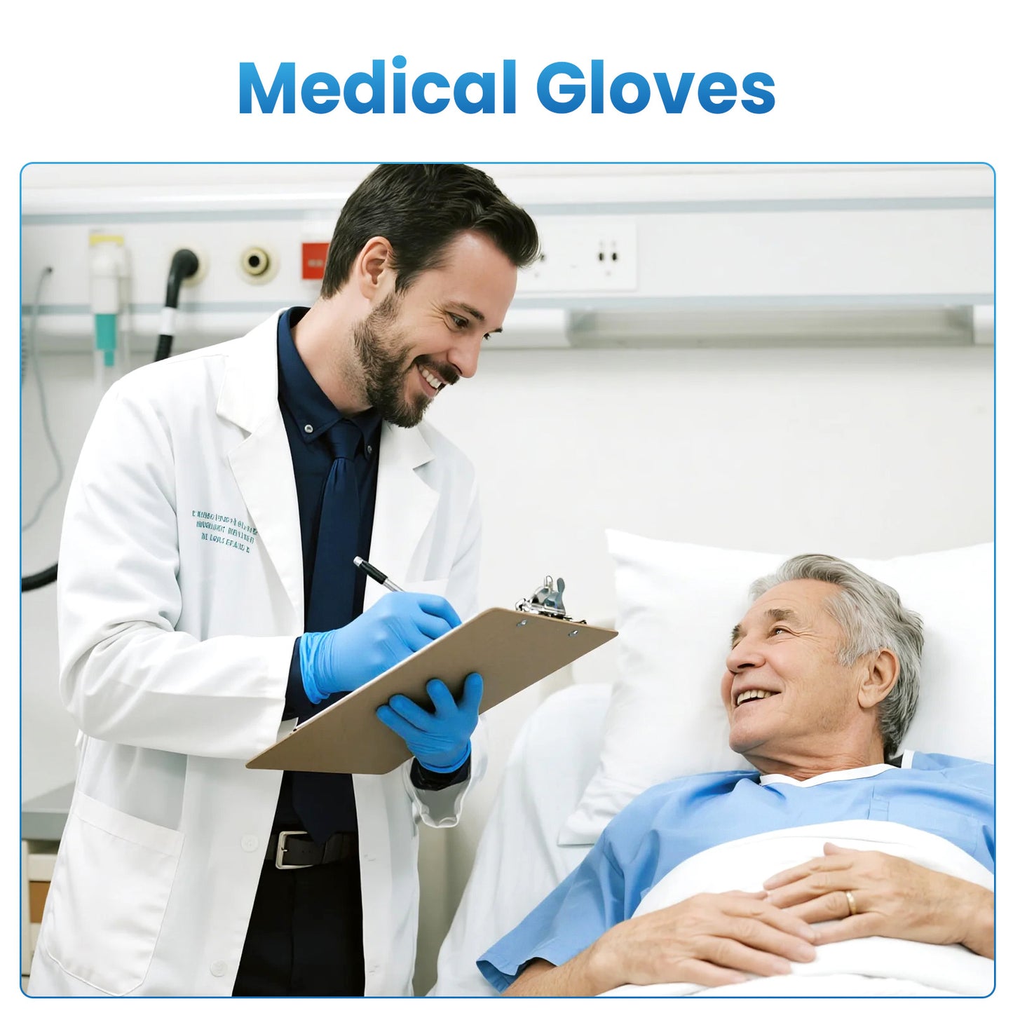 Borje® - 100 Pcs Nitrile Disposable Gloves, Blue, Latex & Powder-Free, Food Safe, Textured Fingertips