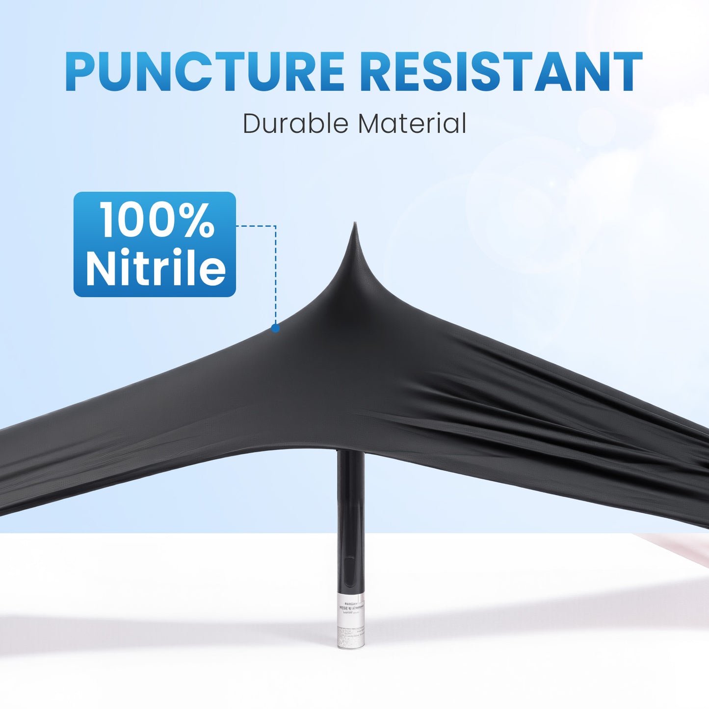 Borje® Black Nitrile Disposable Gloves, Latex & Powder-Free, Food Safe, Textured Fingertips, Cleaning