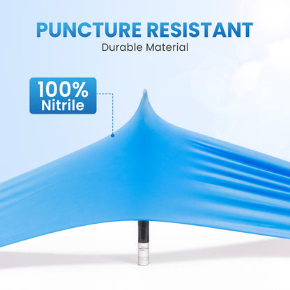 Borje® - 100 Pcs Nitrile Disposable Gloves, Blue, Latex & Powder-Free, Food Safe, Textured Fingertips