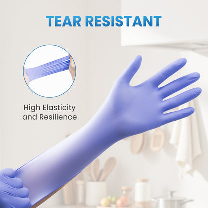 Borje® Nitrile Disposable Gloves, Iris Blue, Latex & Powder-Free, Food Safe, Cleaning Disposable Glove (Case of 1000, 10 Boxes of 100)