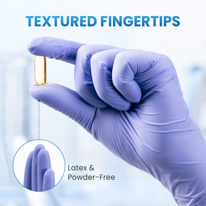 Borje® Nitrile Disposable Gloves, Iris Blue, Latex & Powder-Free, Food Safe, Cleaning Disposable Glove (Case of 1000, 10 Boxes of 100)