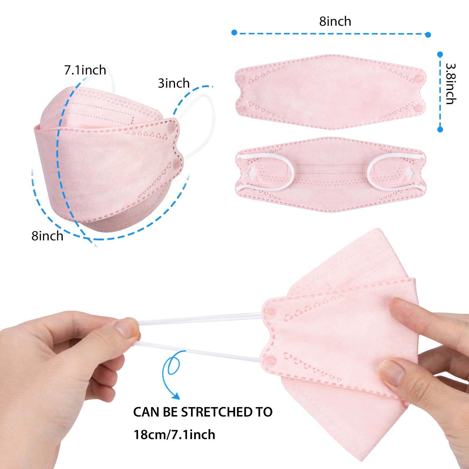 KN95 Face Masks, Disposable Face Mask 50 Pcs for Adults - Borje