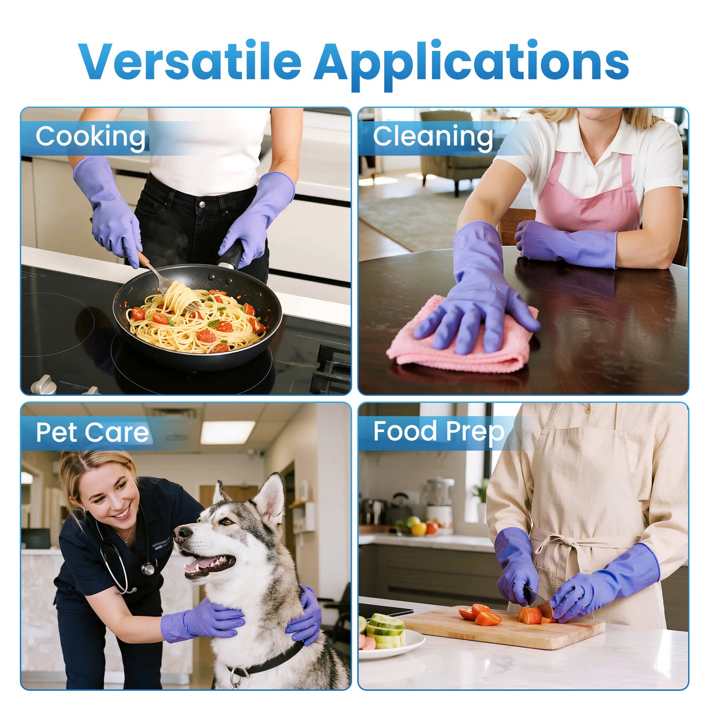 Borje® Nitrile Disposable Gloves, Iris Blue, Latex & Powder-Free, Food Safe, Cleaning Disposable Glove (Case of 1000, 10 Boxes of 100)
