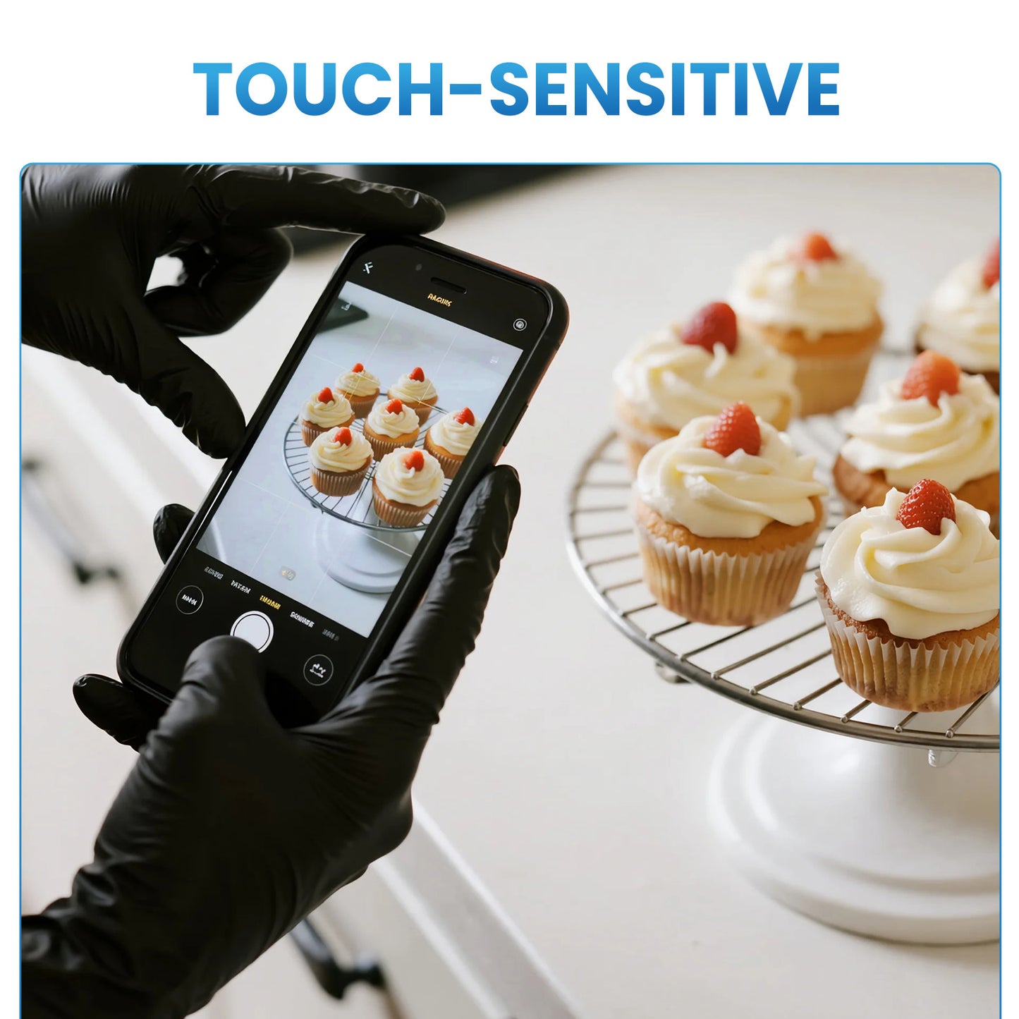 Borje® Black Nitrile Disposable Gloves, Latex & Powder-Free, Food Safe, Textured Fingertips, Cleaning