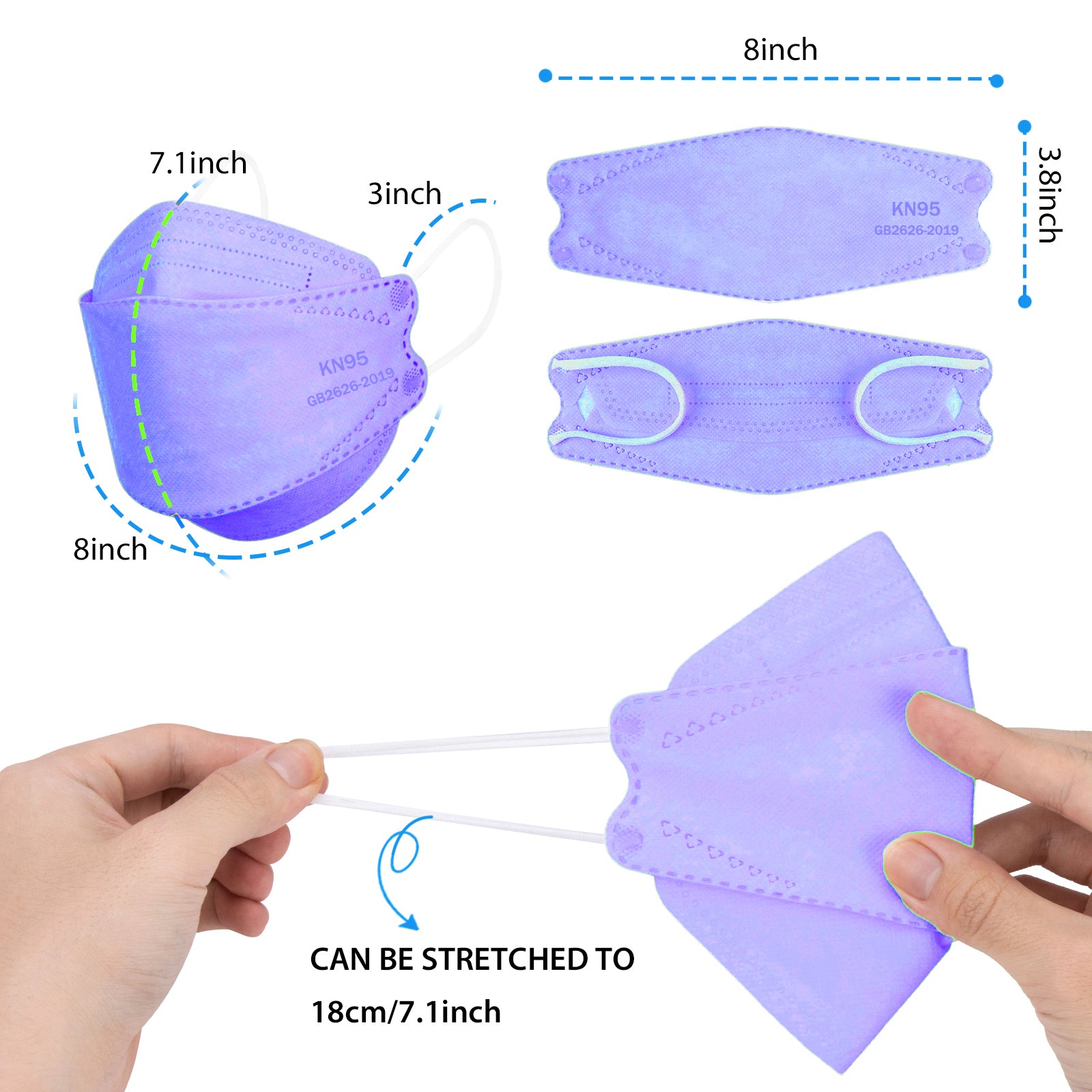 KN95 Face Masks, Disposable Face Mask 50 Pcs for Adults - Borje
